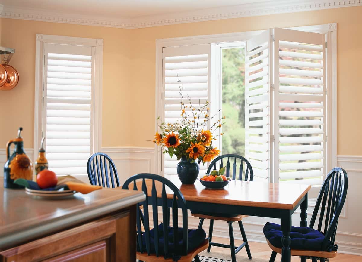 Hunter Douglas Palm Beach™ Polysatin™ Shutters for durable UV resistance near Pickens County, South Carolina (SC)