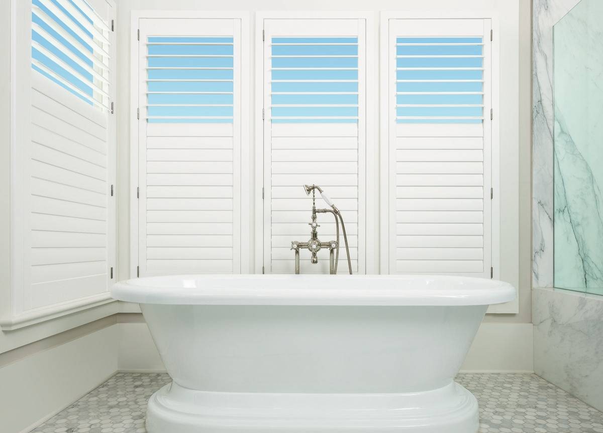 Hunter Douglas shutters in a bathroom near Greenville and Seneca, SC